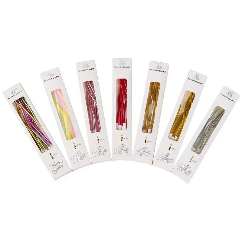 Birthday cake candles smoke-free curved curly coil long for wedding party supplies