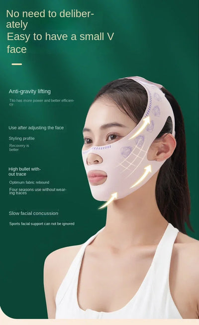 Face slimming bandage v face lifting tighten facial nasolabial folds double chin to improve sleep facial engraving mask lifting