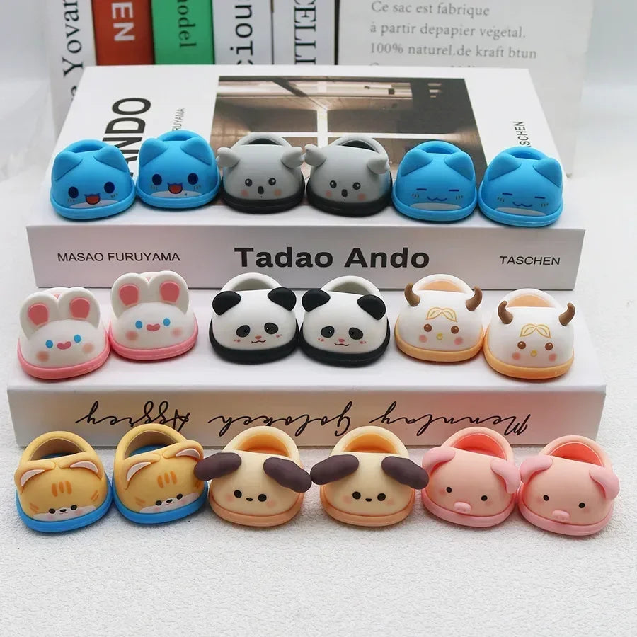 Labubu Shoes for 15/17cm Dolls Cute Animal Slippers Macaron Color Versatile Princess Shoes
