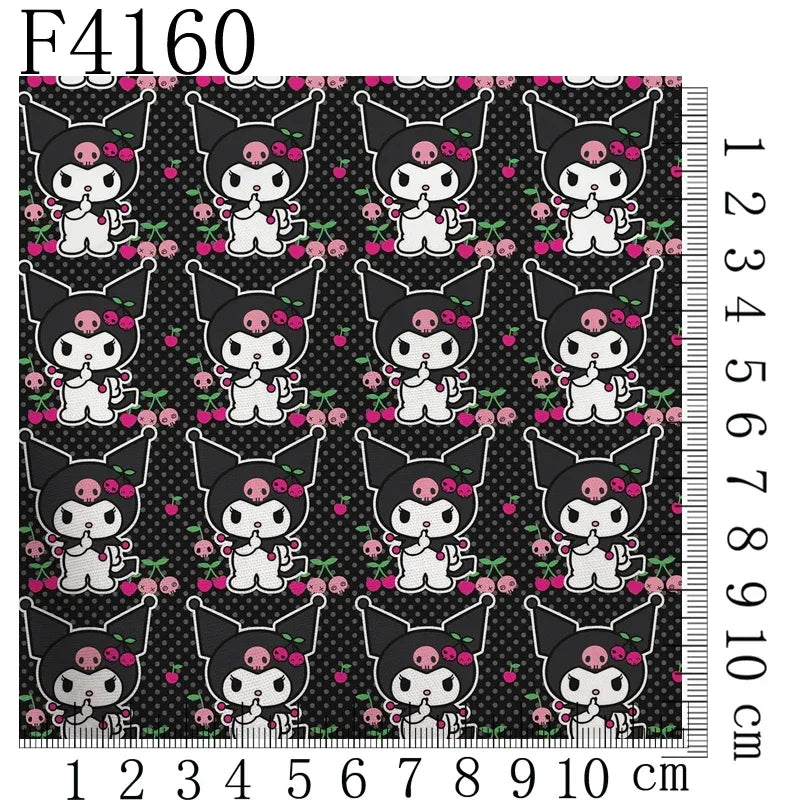 Cartoon Kuromi printed polyester cotton Fabric Clothes Patchwork Quilting DIY pet cloth bag fabric F4158