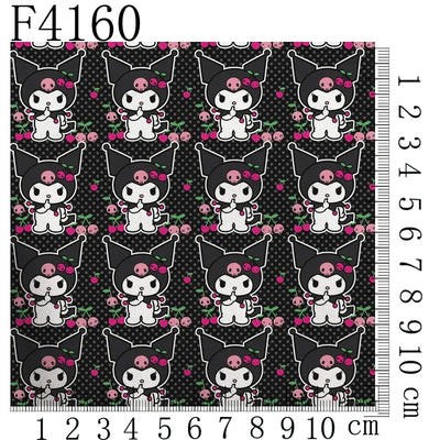Cartoon Kuromi printed polyester cotton Fabric Clothes Patchwork Quilting DIY pet cloth bag fabric F4158