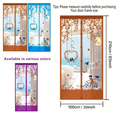 Magnetic Door Screen Curtain Automatic Closing Mosquito Insect Proof Net with Powerful Magnets Home Decor for Summer Ventilation