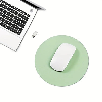 Round Mouse Pad Single-sided Solid Color Universal Non-slip Pad Mouse Pad Suitable for Laptop Office Leather Gaming Mouse Pad