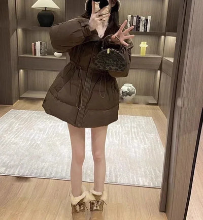 Medium Length Parkas Woman Blouson Outdoor Clothes Jackets Discount Loose Casual Lined Cold Elegant Hot Down Coats for Women