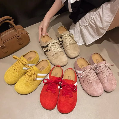 2025 Casual Sneakers Woman Shoes Slippers Flats Platform Sandals Mules NEW Brand Designer Lace Up Loafers Summer Womens Sneakers