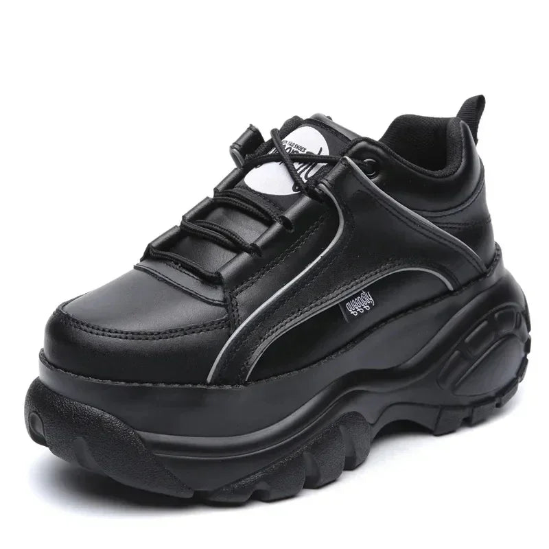 2025 Designer Women Platform Casual Buffalo Sneakers Low-top Light 6cm Sole Breathable Shoes Outdoor White Tennis Lace-up - Elanique