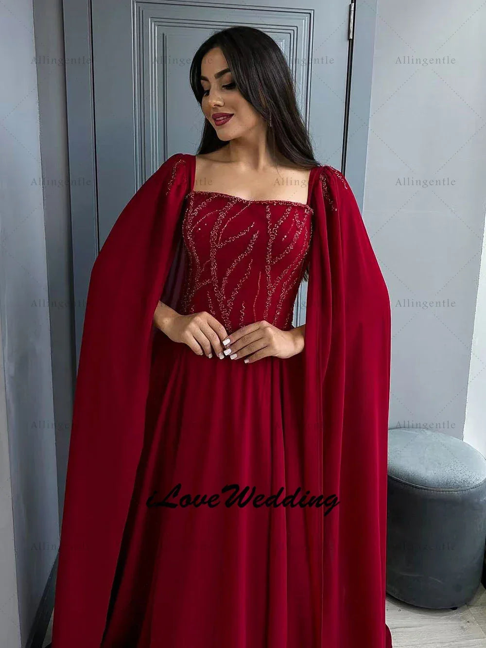 Elegant Off-the-Shoulder Red Evening Dress Sequins Long Prom Gown for Formal Occasions Women's Wedding Party Dress Customized