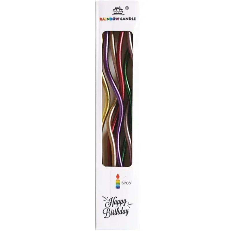 Birthday cake candles smoke-free curved curly coil long for wedding party supplies