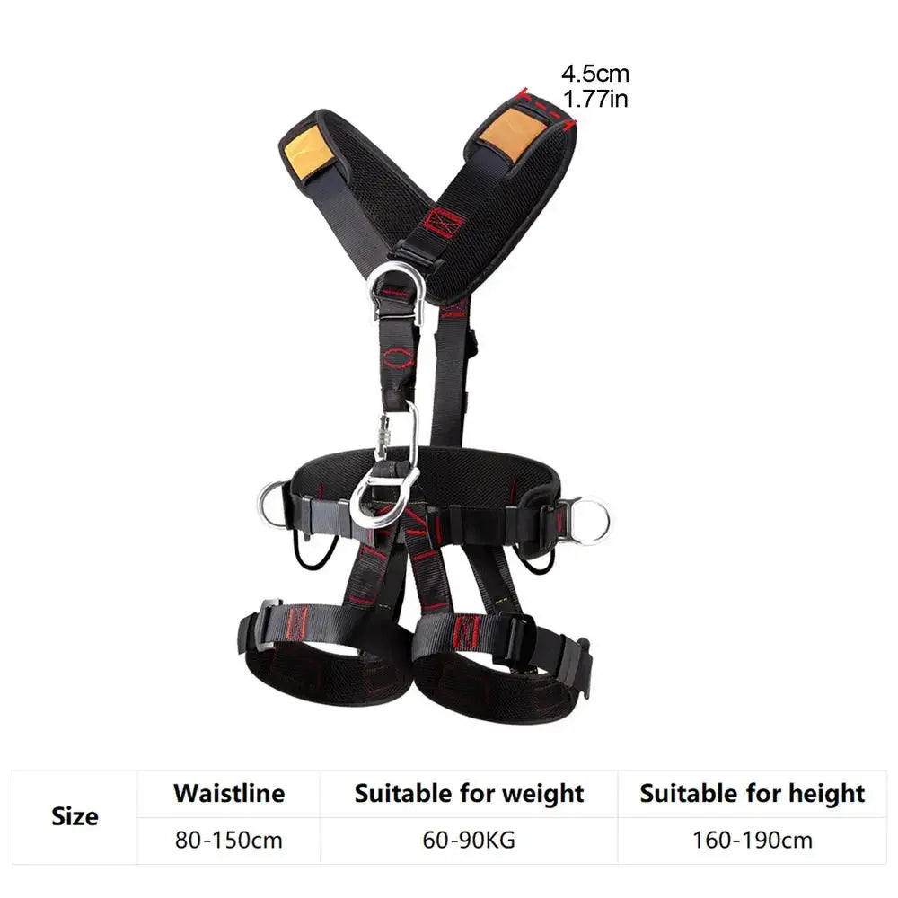 Full Body Roofing Harnesses Five-point Safety Belt With Adjustable Buckles Detachable Fall Harness For Men Tree Climbing Gear
