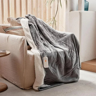 Heated Blanket Electric Throw 50''X60''-Soft Silky Plush Electric Blanket with 4 Heating Level & 3 Hour Auto Off Heating Blanket