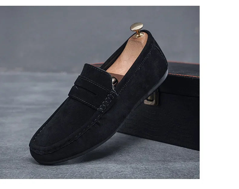 Men's Loafers, Lightweight and Breathable Casual Shoes, Mens Flat Driving Shoes, Soft Sole Slip-on Business Shoes, Moccasins
