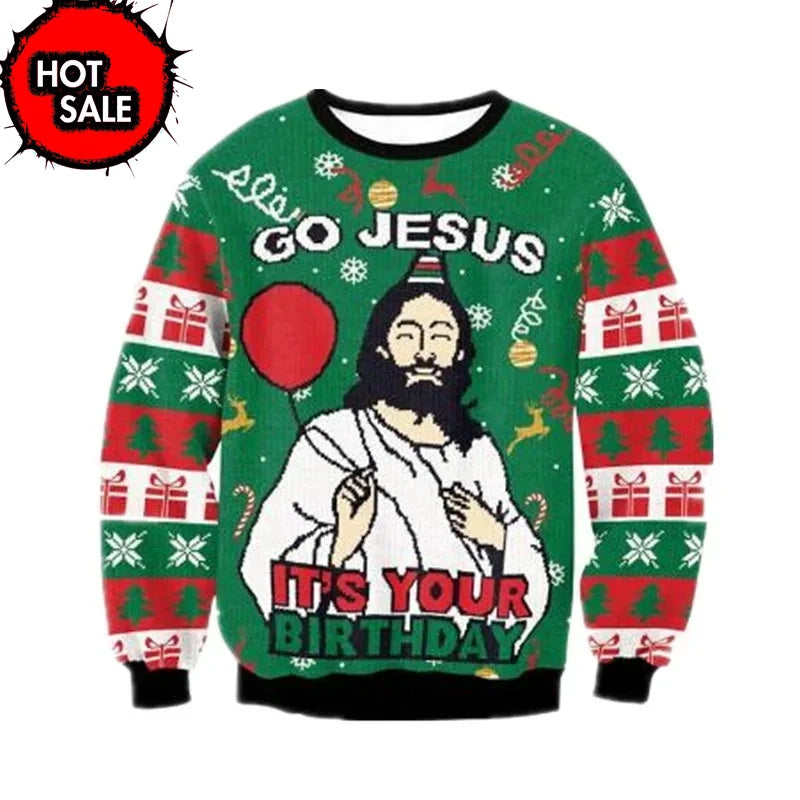 New Mens Christmas Jumper Sweatshirt Funny Humping Reindeer Climax Tacky Ugly Xmas Sweater Tops Couple Crew Neck Party Sweaters