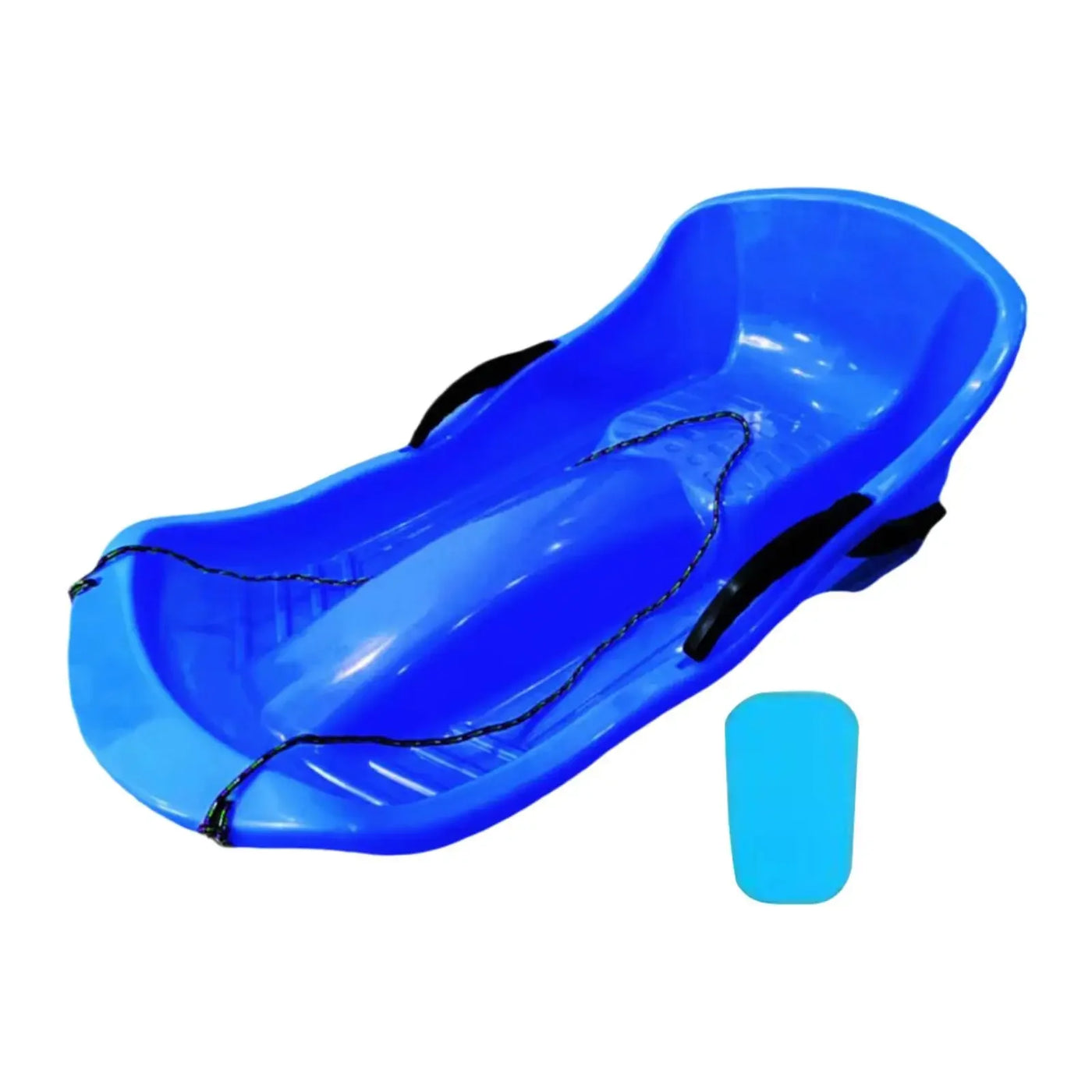 Snow Sled with Seat Cushion for 2 Persons with Double Brakes Includes Pull Rope Classic Wear Resistant Sand Sledding Sled Sledge