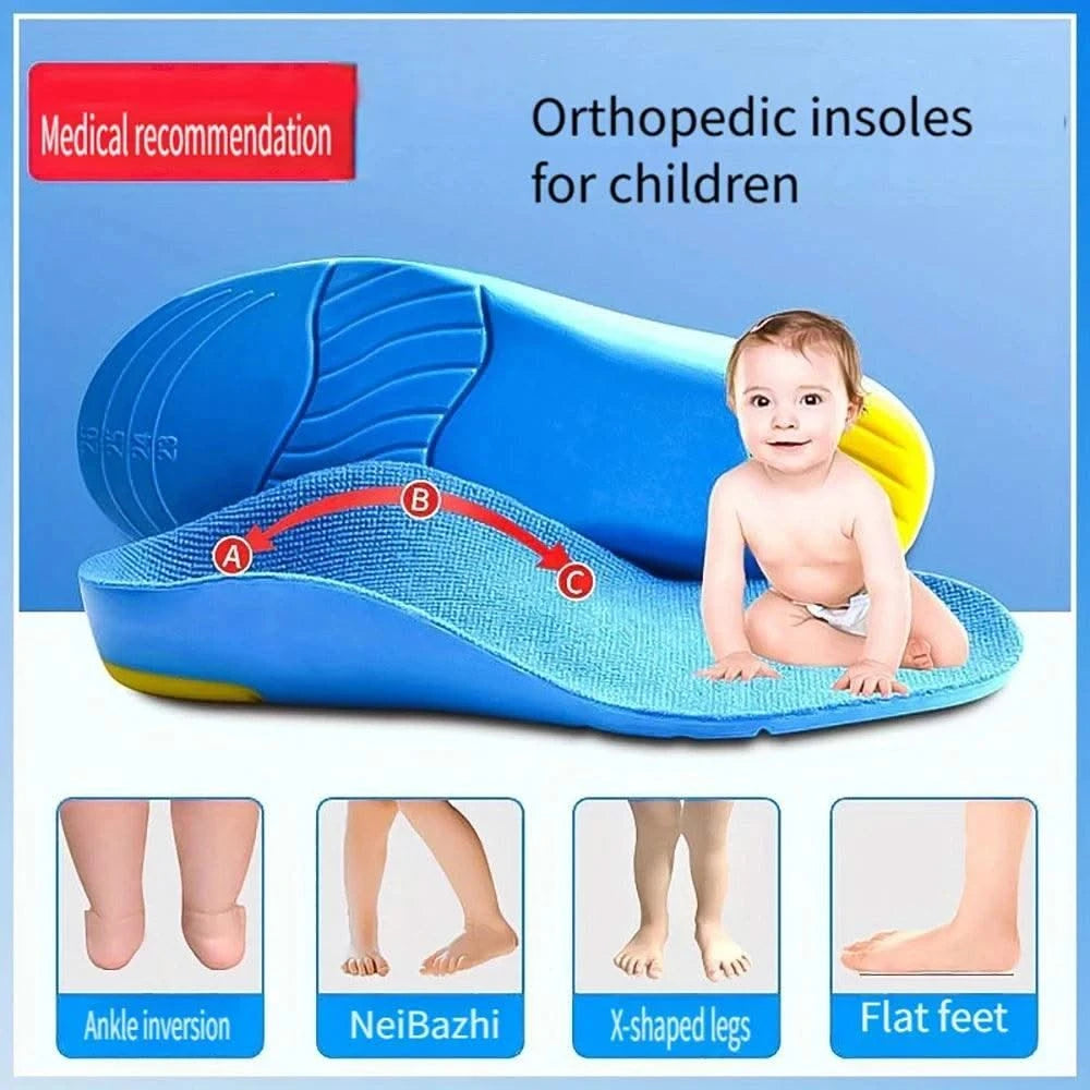 Kids Orthotic High Arch Support Insoles Orthopedic Sport Insoles for Children Plantar Fasciitis Support Shock Absorbing Shoe Pad