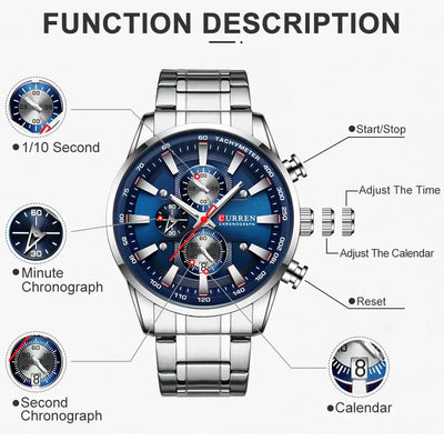 New Watches for Men Top Luxury Brand CURREN Quartz Men’s Watch Sport Waterproof Wrist Watches Chronograph Date Relogio Masculino