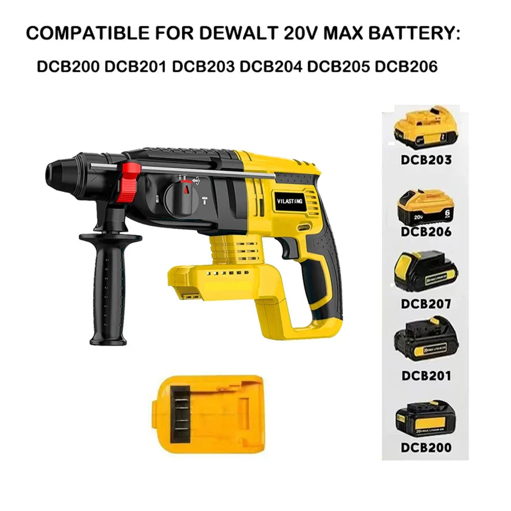 26MM Brushless Electric Hammer Drill Multifunctional Rotary Cordless Rechargeable Power Tools Fit MA KITA/Dewalt 18V Battery