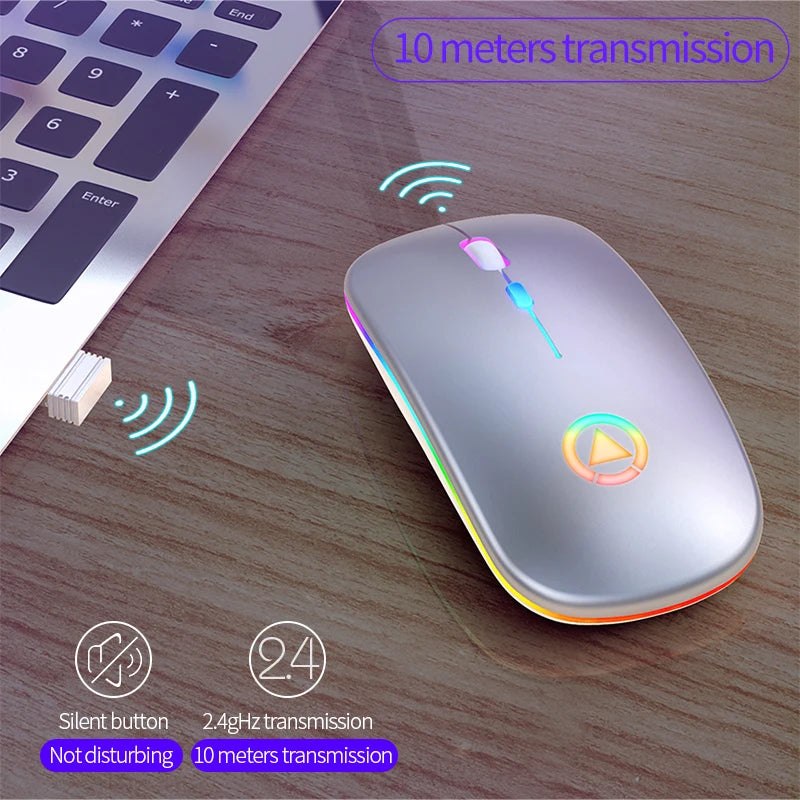 New Rechargeable Wireless Gaming Mouse Portable Ergonomic Quiet And Magical Suitable For Portable Computers Laptop PC