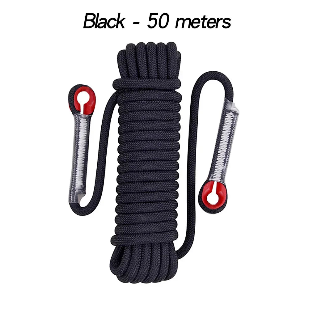 12mm 50m Outdoor Climbing Rope Escape Rescue Static Rope Rock Equipment Mountaineering Lifeline Emergency Survival Safety Gear