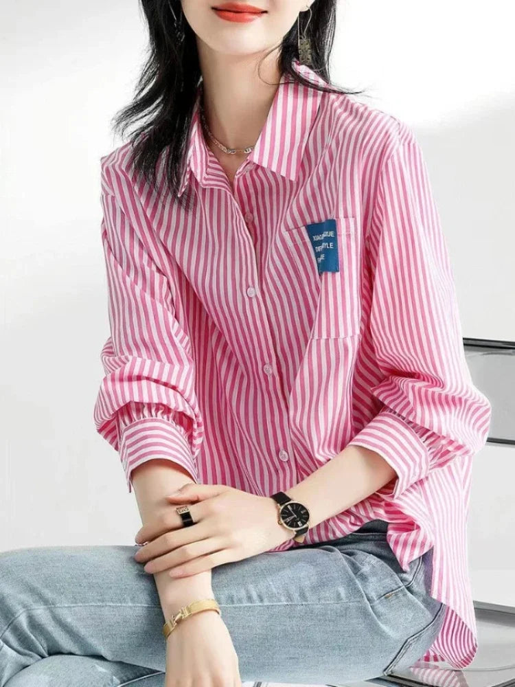 Office Outfits Dress Shirts Woman Top Wear To Work Simplicity Pink & Blouses Women Formal Fine Elegant Offer Youthful Emo Basic