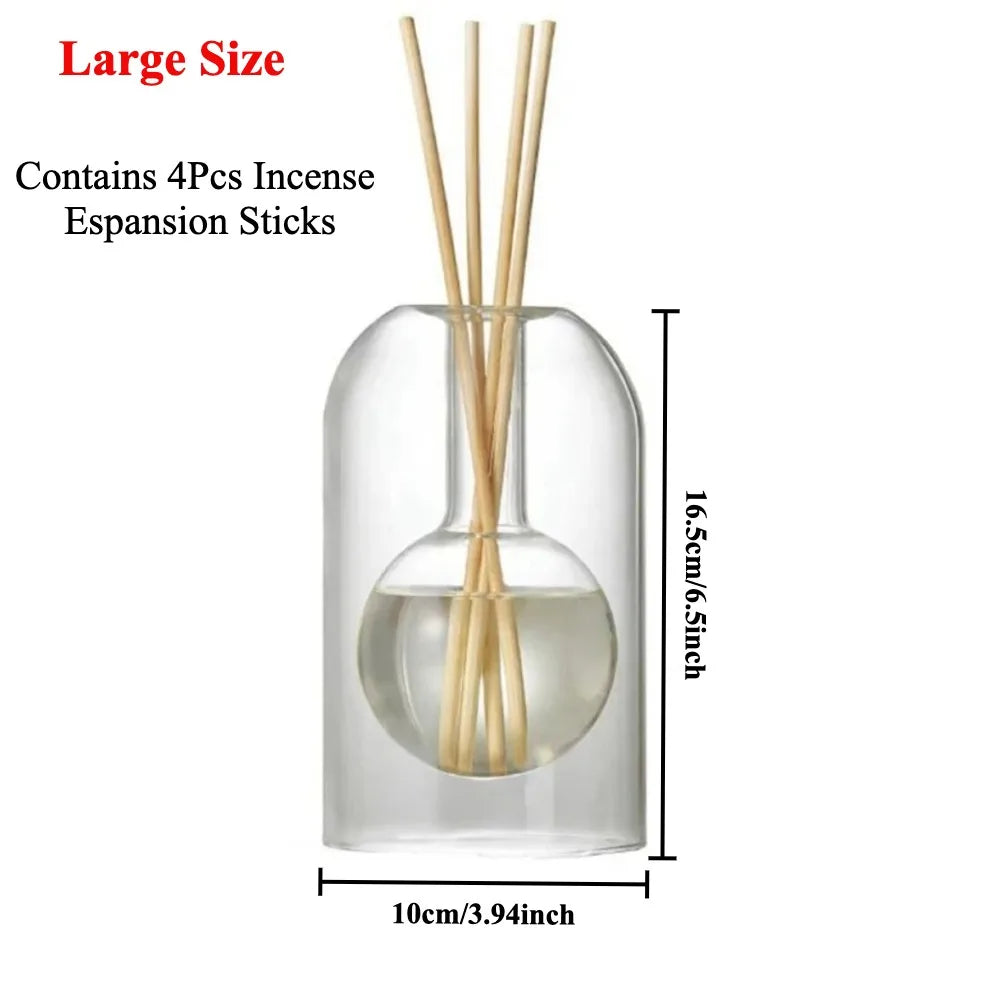 Aromatherapy Diffuser Bottle Glass Essential Oil with Diffusers Sticks 130/200ML Home Storage Transaprent Containers Bottle