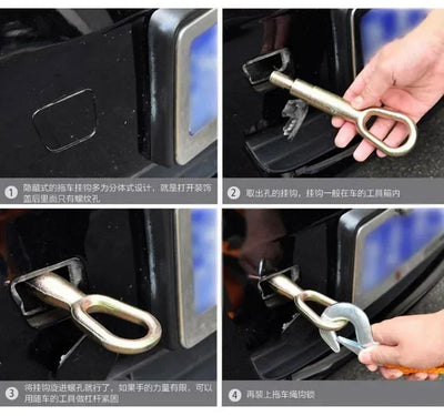 1 Pcs 3M/4M Car Tow Cable Heavy Duty 3Ton/5Ton Trailer Rope Towing Pull Rope Strap Hooks Van Road Recovery Car Accessories