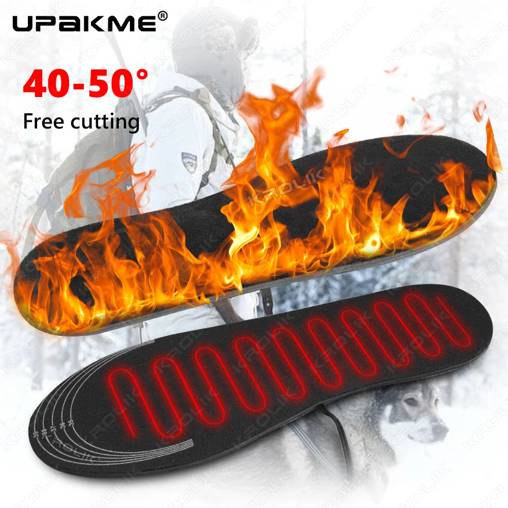 UPAKME Outdoor Sports USB Heated Insoles Electric Foot Warmers for Winter Indoor Sedentary Office Winter Thermal Insoles