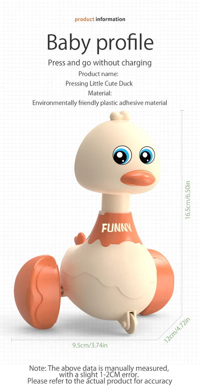 Baby Toy Swing Duck Toy Cartoon Press Vehicles Glide Animal Inertia Pull Back Cars Early Education Toys for Toddlers Boys Girls