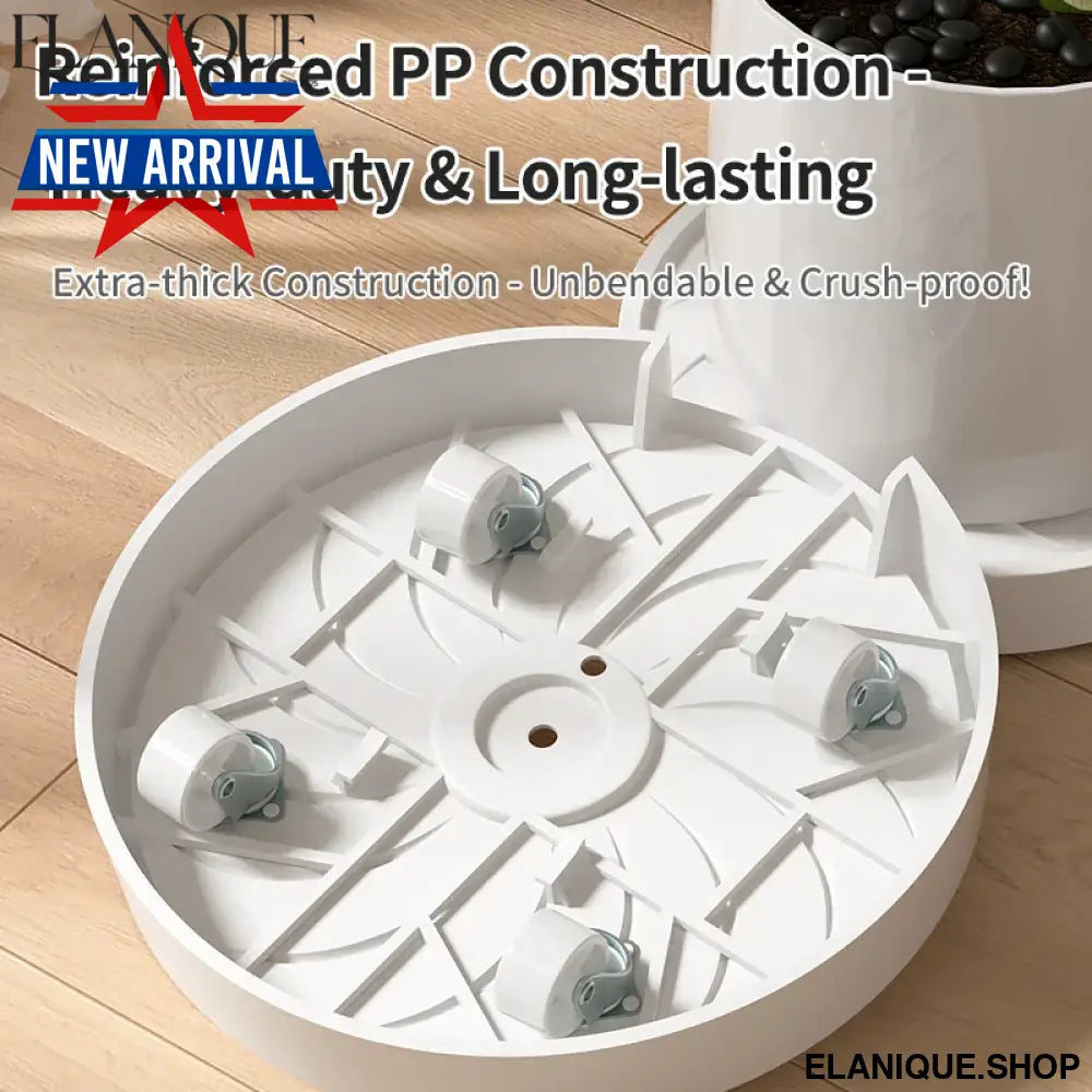 Plant Pot Tray on Wheels, Silent Rollers & Leak-Proof Design, Mobile Planter Base for Heavy Indoor Plants
