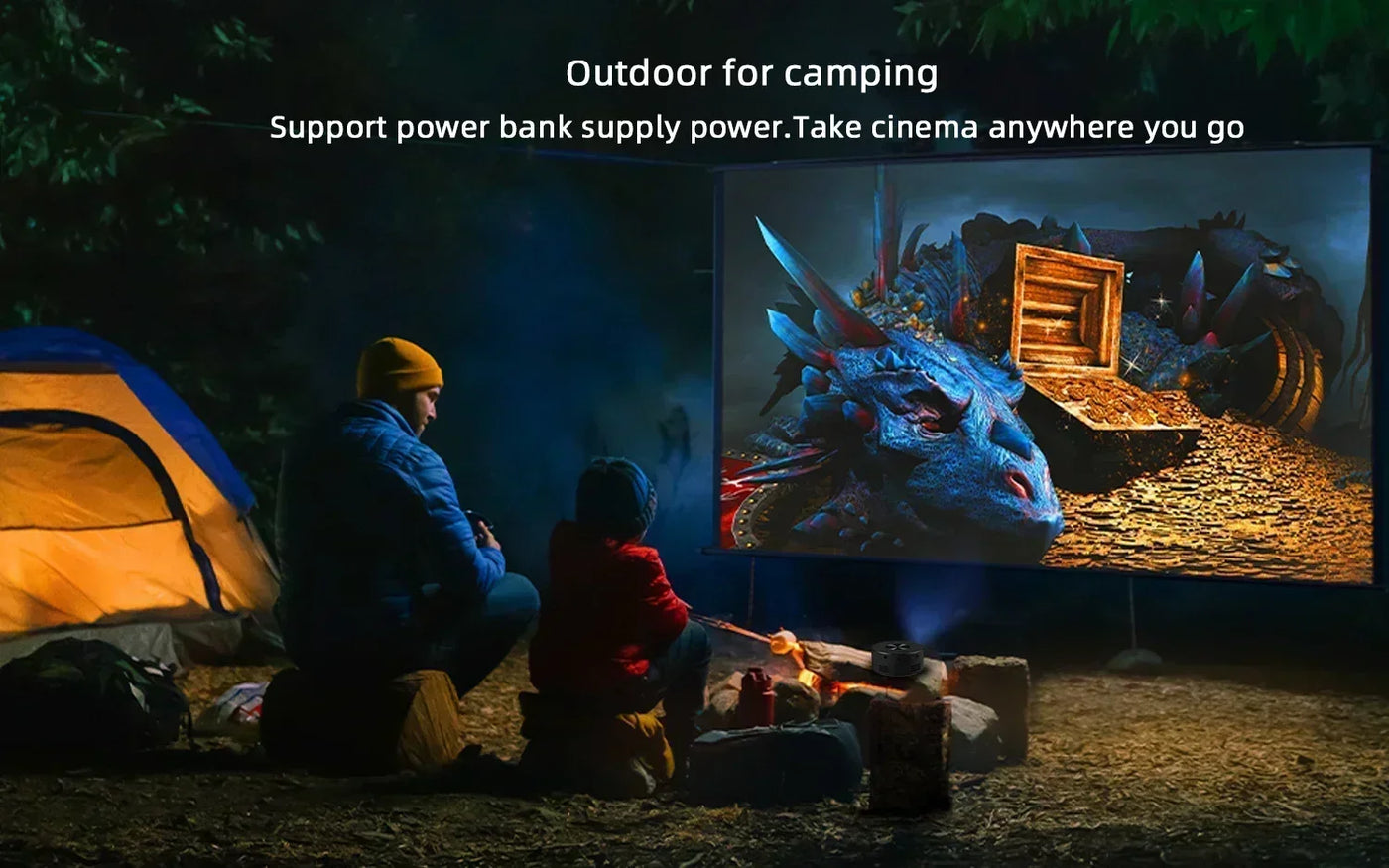 YT200 Portable Projector - Children's Friendly LCD Mini Home Theater Smartphone Same-Screen Function