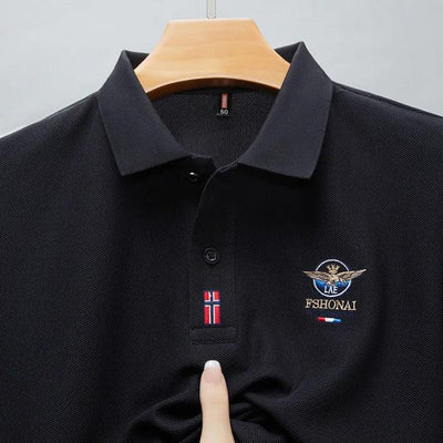 Short Sleeved Polo Shirt for Men in Summer 2025, New Business Casual Wrinkle Resistant Half Sleeved Lapel T-shirt, Loose and Iro