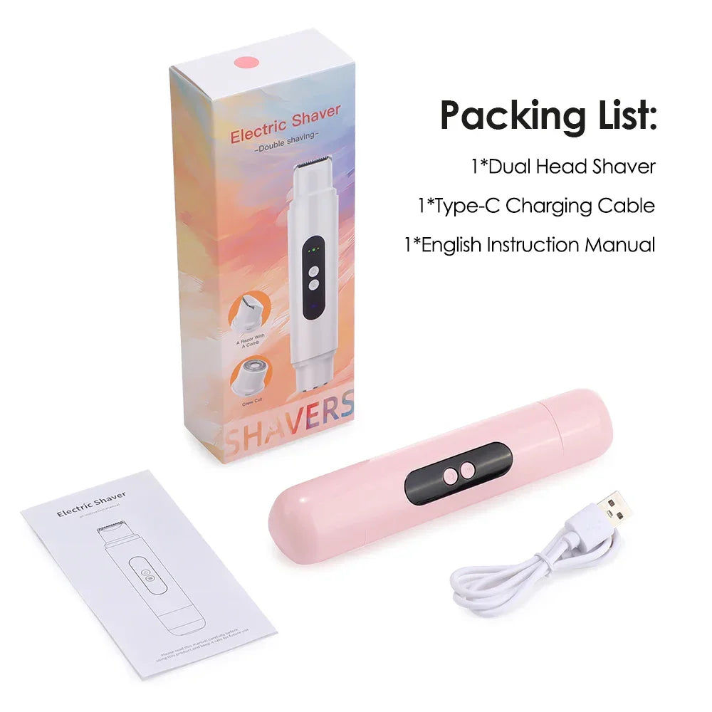 Electric Razors for Women Painless Ladies Epilator Facial Mustache Shaver Bikini Underarms Legs Trimmer Electric Hair Removal