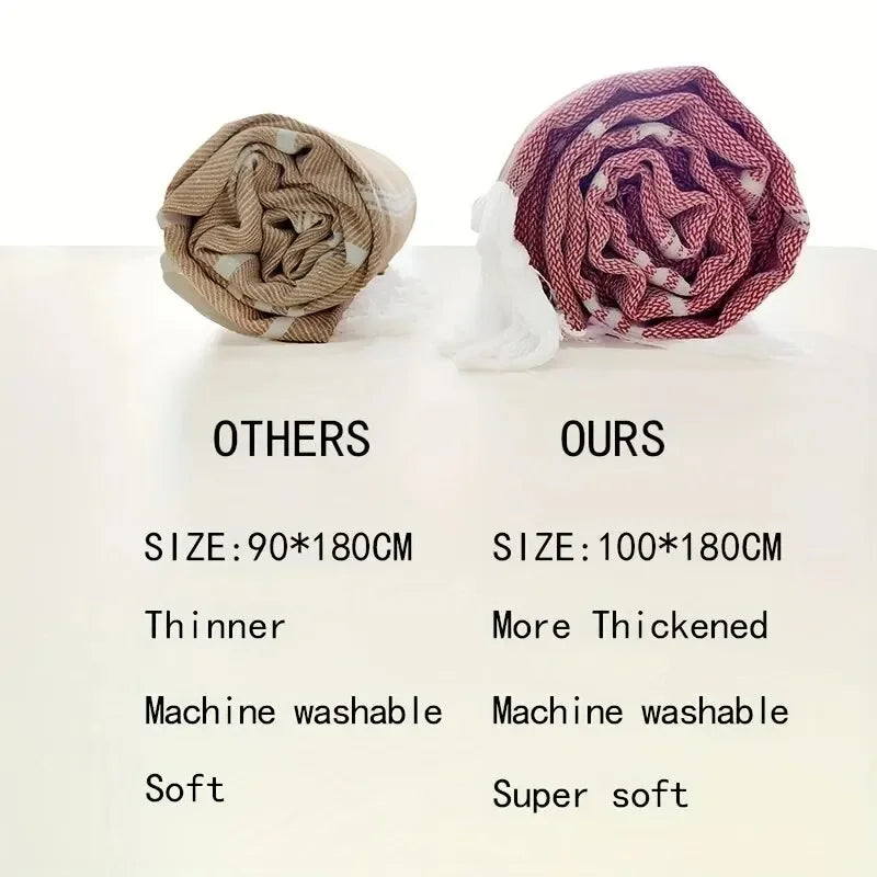 100X180cm Turkish Beach Towel Oversized Sand Free Tassel Quick Dry Swim Extra Large Light Travel for Adults Gifts Accessories ﻿