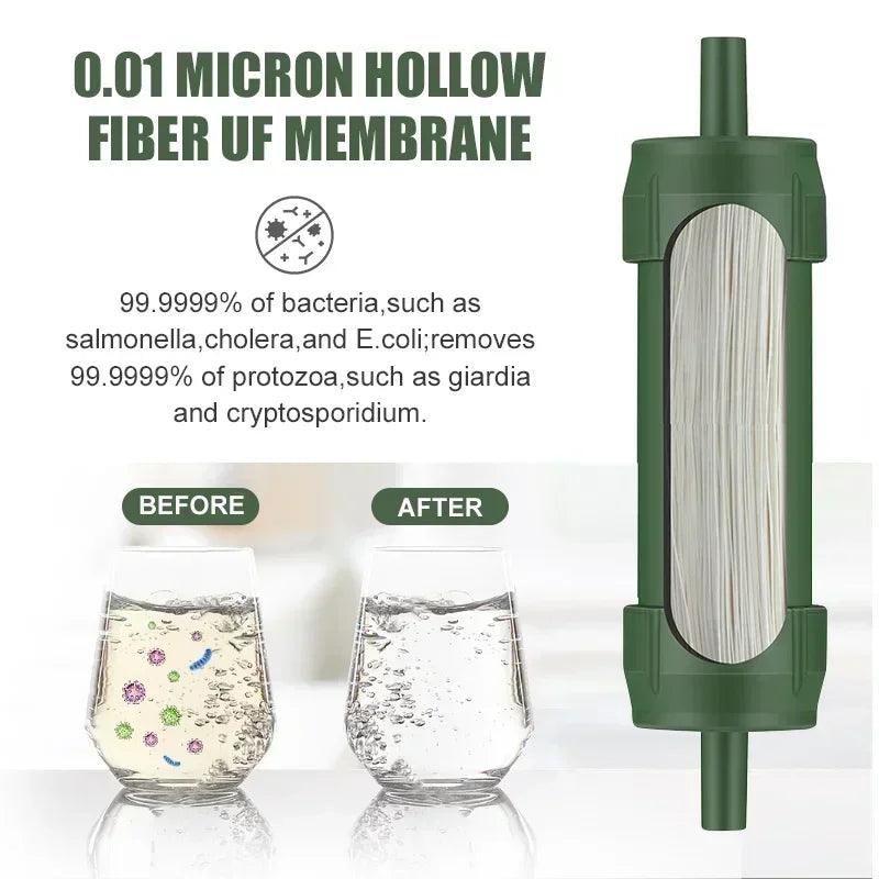 Outdoor mini water filter straw purification for survival or emergency supplies portable micron purifier storm