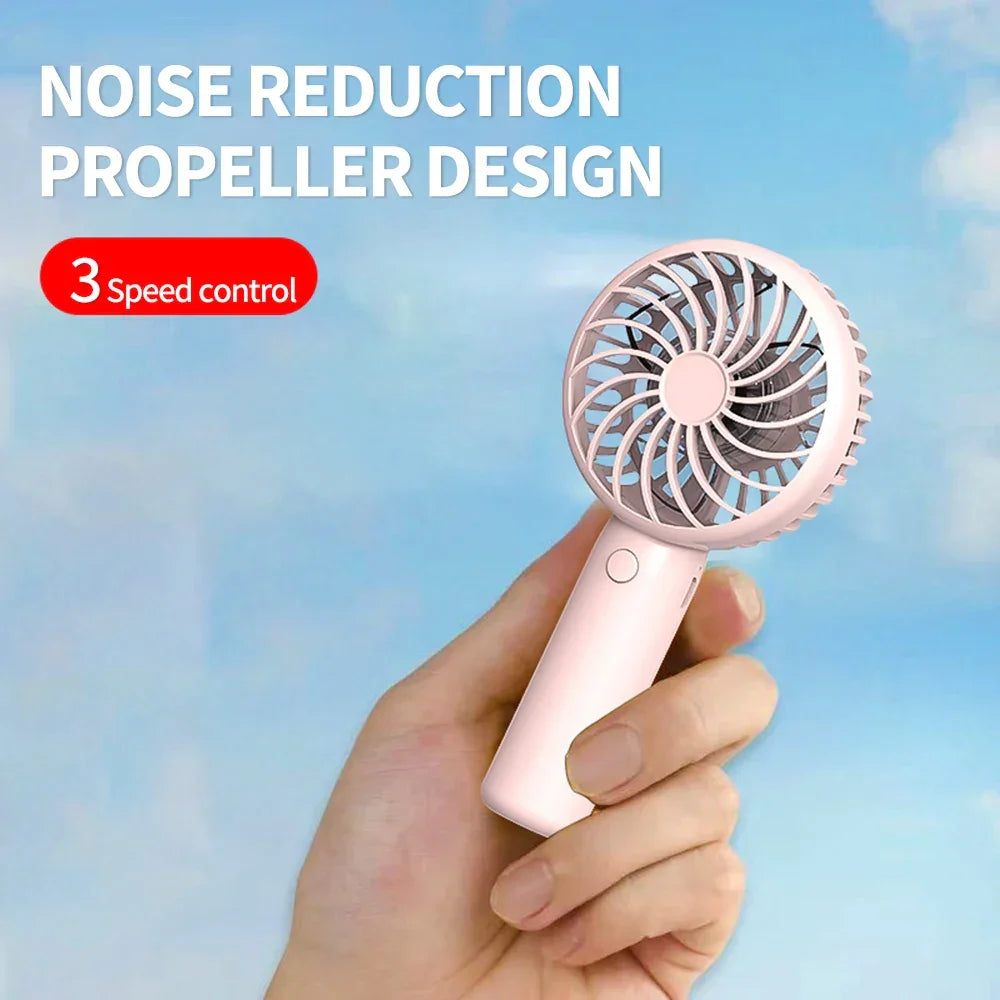 1200mAh Mini Portable FansHandheld USB Rechargeable Quiet Handheld FanAir cooler Outdoor Travel Hand Fans ventilation Fan