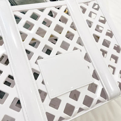 Designer Tote Bag For Women Brand Hollow Out Shoulder Bag 2025 New Travel Beach Handbag Purple Bag Fashion Shopper Purse