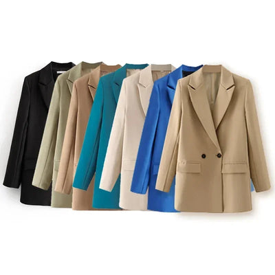MUJER 2025 Women's Blazers New Office Casual Blazer Woman Straight Outerwears Fashion Women's Tailoring Blazers for Women Coats