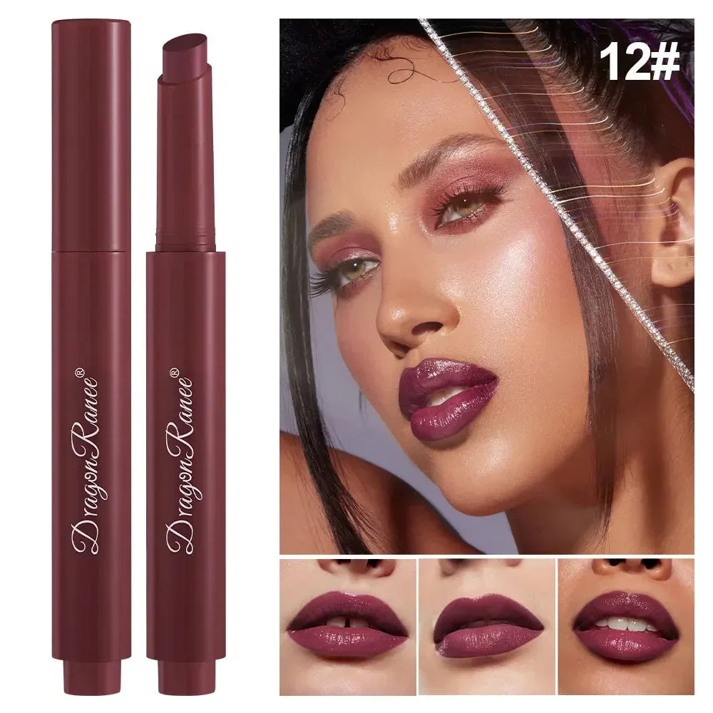 Solid Lipstick Long-lasting Easy Color Lip Stain Moisturizing Lip Gloss Pearl Mirror Lipgloss Tint Sexy Red Lipstick Makeup