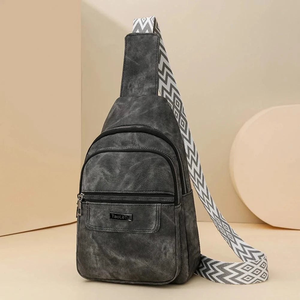 Women Men PU Leather Shoulder Bag Fashion Sling Crossbody Bag