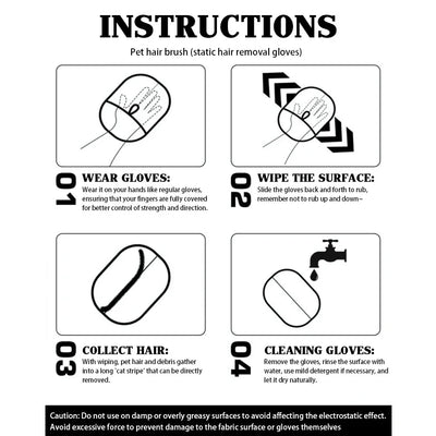 Pet Grooming Gloves Static Dedusting Brush Pet's Hair Remover Brush Removing Dog Cat Hair From Sofa Carpet Clothes Pet Supply