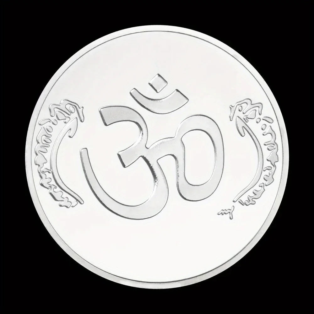 The Legend of Ganesha Collectible Souvenir Coin Basso-Relievo Silvery Plated Coin Hinduism Commemorative Coin