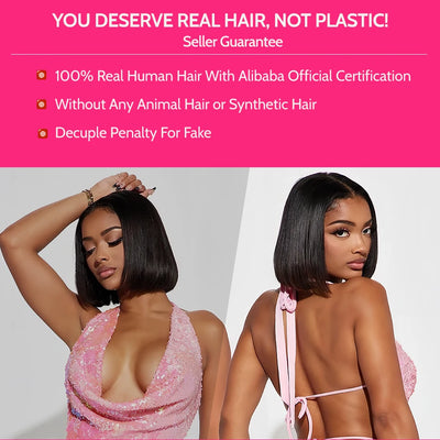 Wear Go Bob Wigs For Women Human Hair 180% Straight Glueless Wig Ready To Go Human Hair Wig Pre Cut Preplucked Lace Air Wig Sale