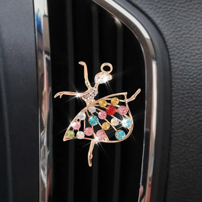Car Aroma Diffuser Fragrance For Car Flavoring Air Fresheners Auto Perfume Car Smell Vent Clip Ballet Bling Car Accessory Girls