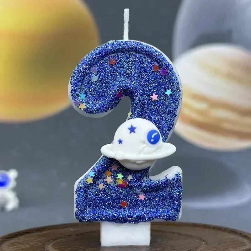 Number candle blue creative birthday cake candle,use for party and wedding decoration mother’s day graduatio