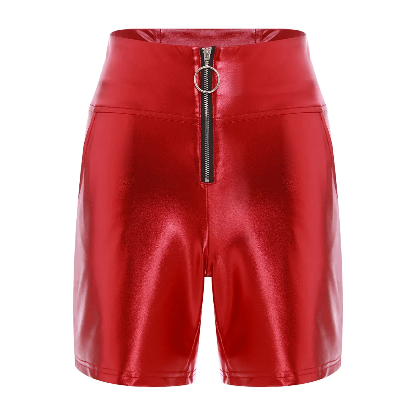 Women's Metallic Shiny Biker Shorts