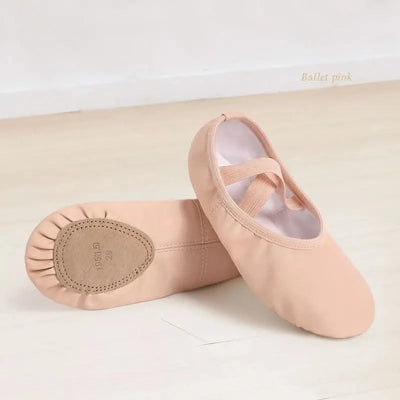 PU Ballet Shoes for Toddler Girls Children Dance Shoe Leather Ballet Flats Kids Soft Sole Gymnastics Shoes Dancing Slippers