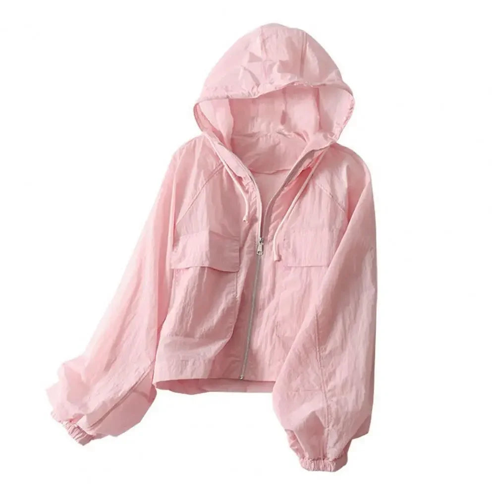 Women Sunscreen Jacket Women's Sun Protection Athletic Hoodie Coat for Running Hiking Cycling Travel Lightweight Uv Jacket