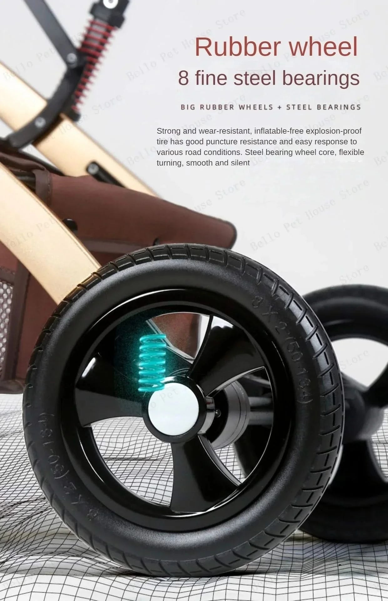 3-in-1 Twin Baby Stroller with Car Seat,portable Foldable Baby Stroller High View Newborn Baby Stroller Can Sit and Lie