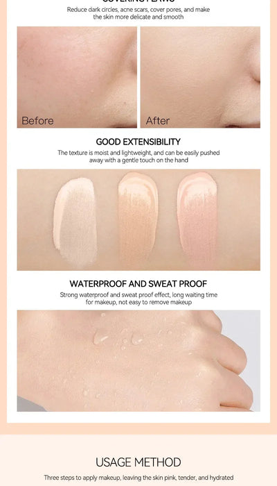 BB Cream Natural Nude Finish — Hydrating, Oil-Control, Long-Lasting Foundation