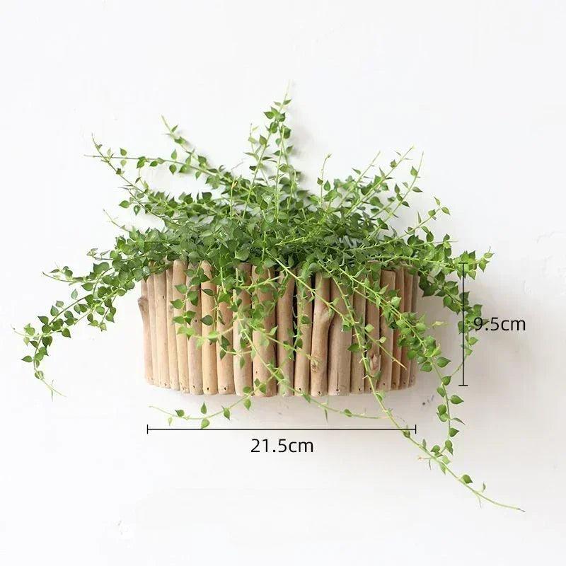 Wood modern decorative vases creative simple living room decoration half wall hanging flower interior decorations