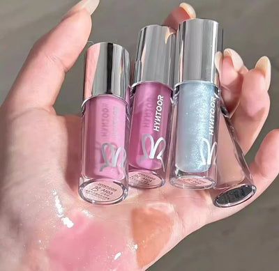 HYNTOOR Lip Gloss Shiny Shimmer Mirror Hydrating Moisturizing Water Shine Lipstick Nourishing Care Dewy Lip Makeup